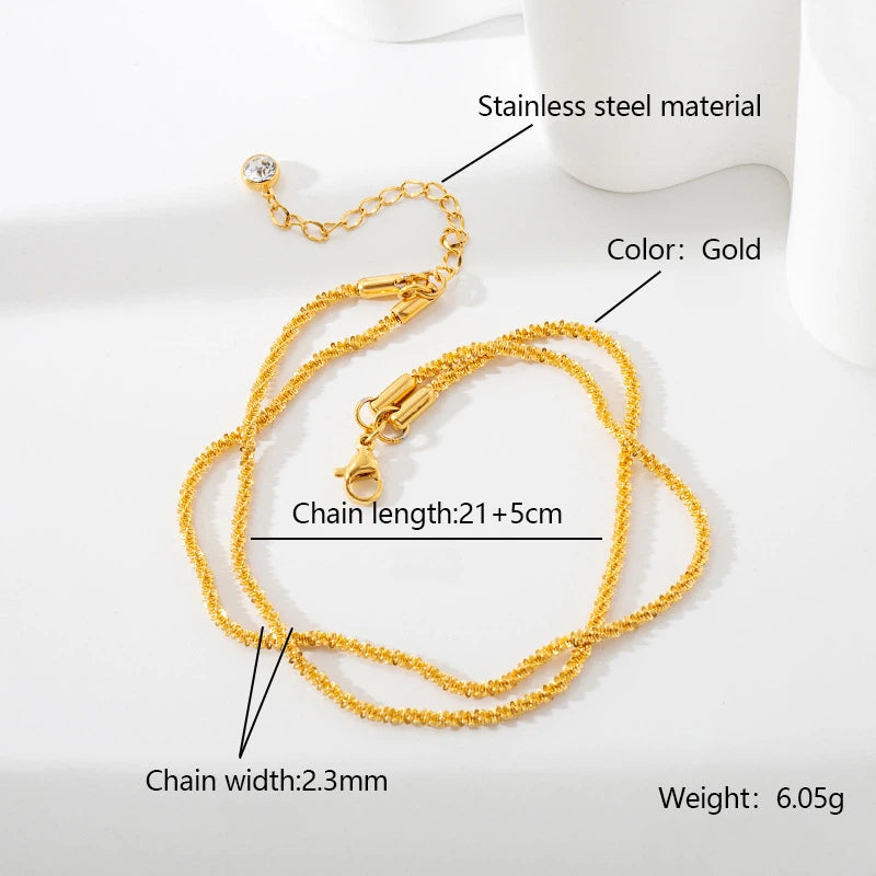 Minimalist Waterproof Adjustable Layered Anklet