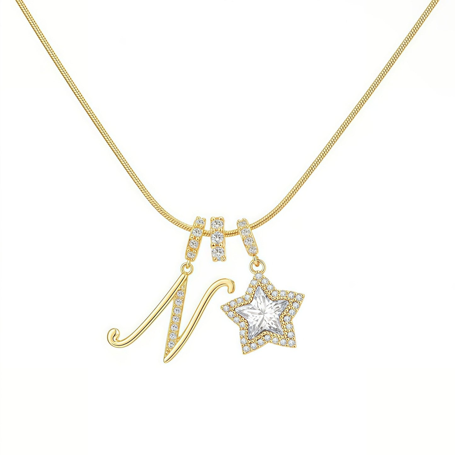 Initial & Star Pendant Necklace ¨C Waterproof & Tarnish-Free