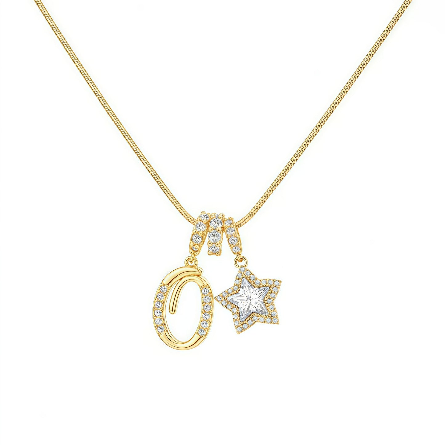 Initial & Star Pendant Necklace ¨C Waterproof & Tarnish-Free