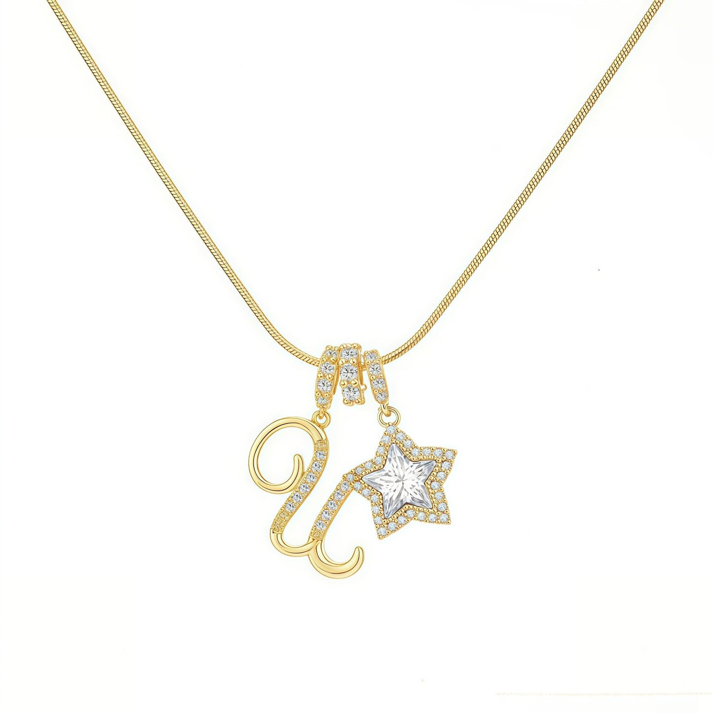 Initial & Star Pendant Necklace ¨C Waterproof & Tarnish-Free