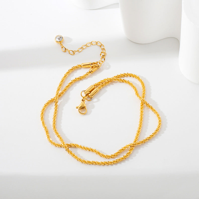 Minimalist Waterproof Adjustable Layered Anklet