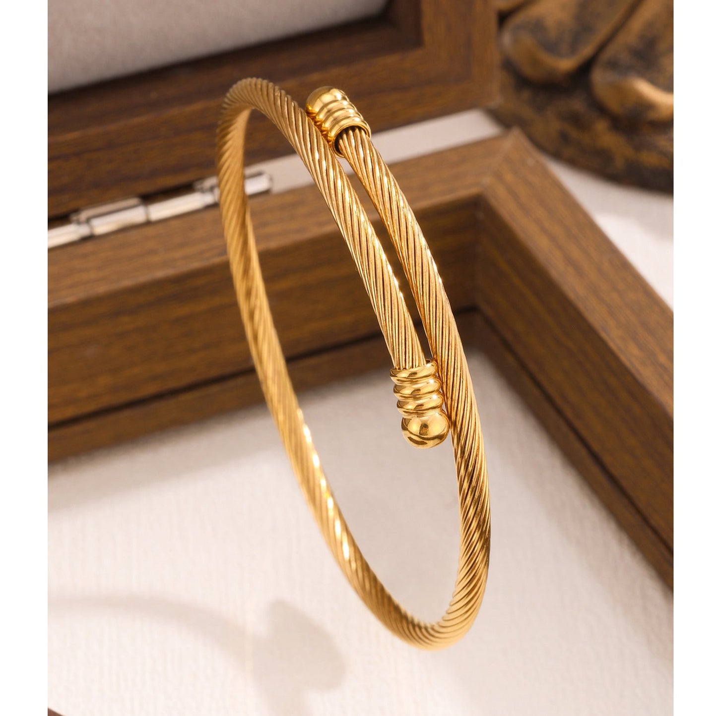 Waterproof & Tarnish-Free 3-Piece Stackable Bangle Set