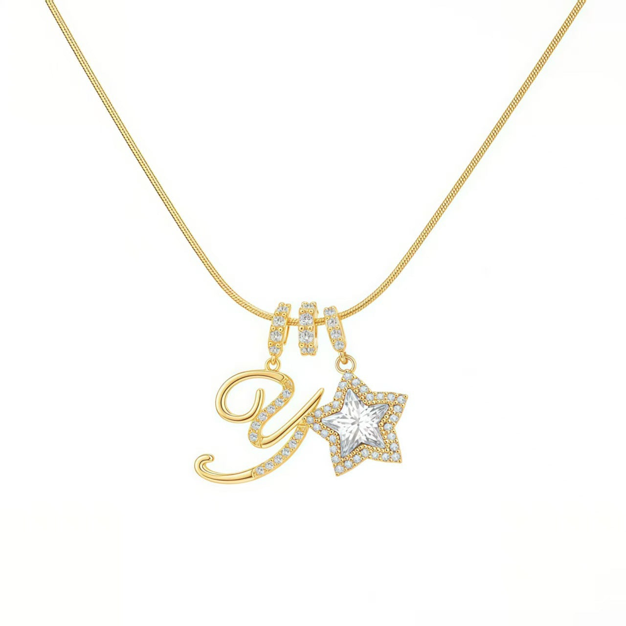 Initial & Star Pendant Necklace ¨C Waterproof & Tarnish-Free