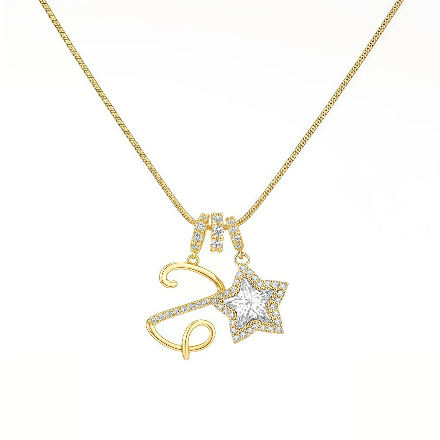 Initial & Star Pendant Necklace ¨C Waterproof & Tarnish-Free