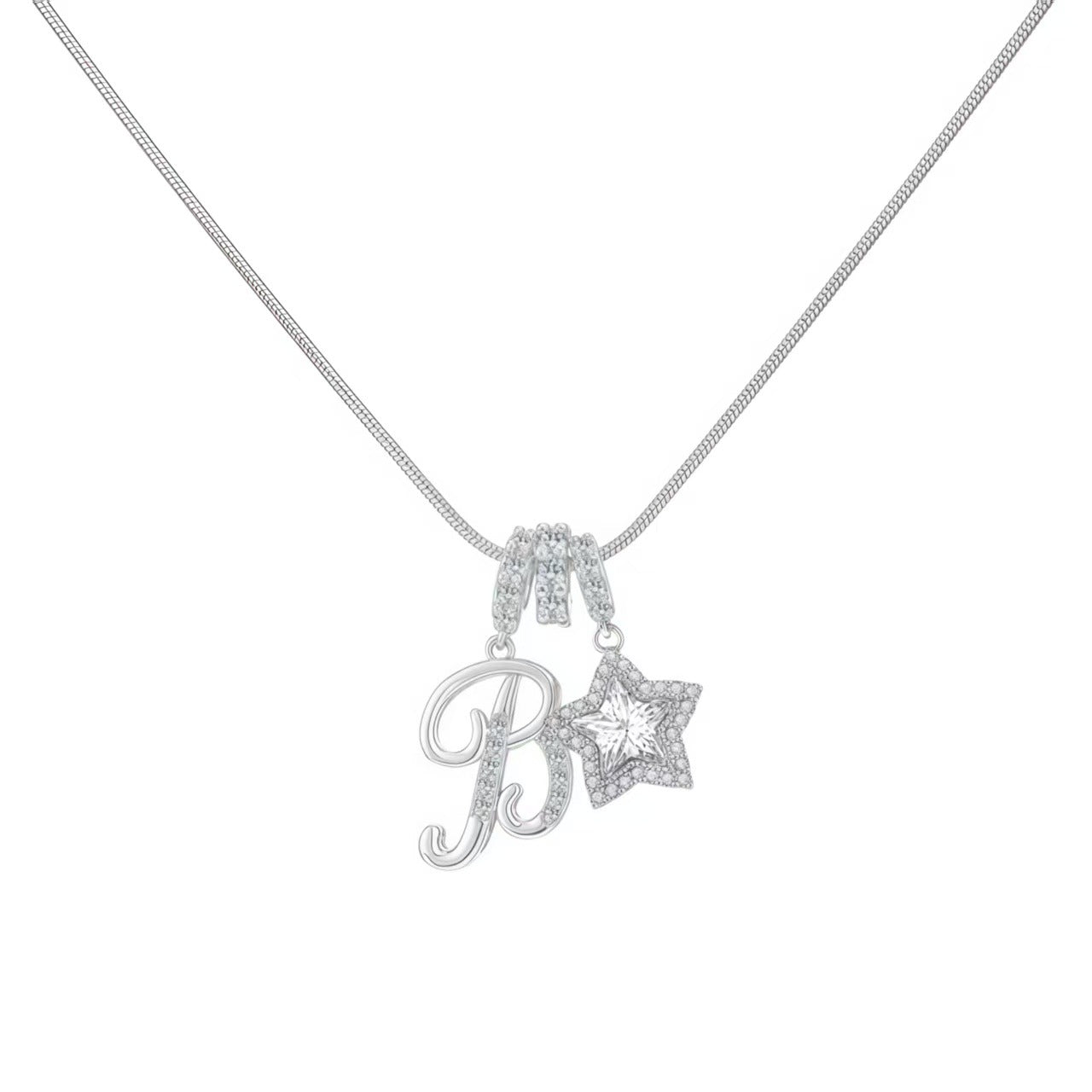 Initial & Star Pendant Necklace ¨C Waterproof & Tarnish-Free