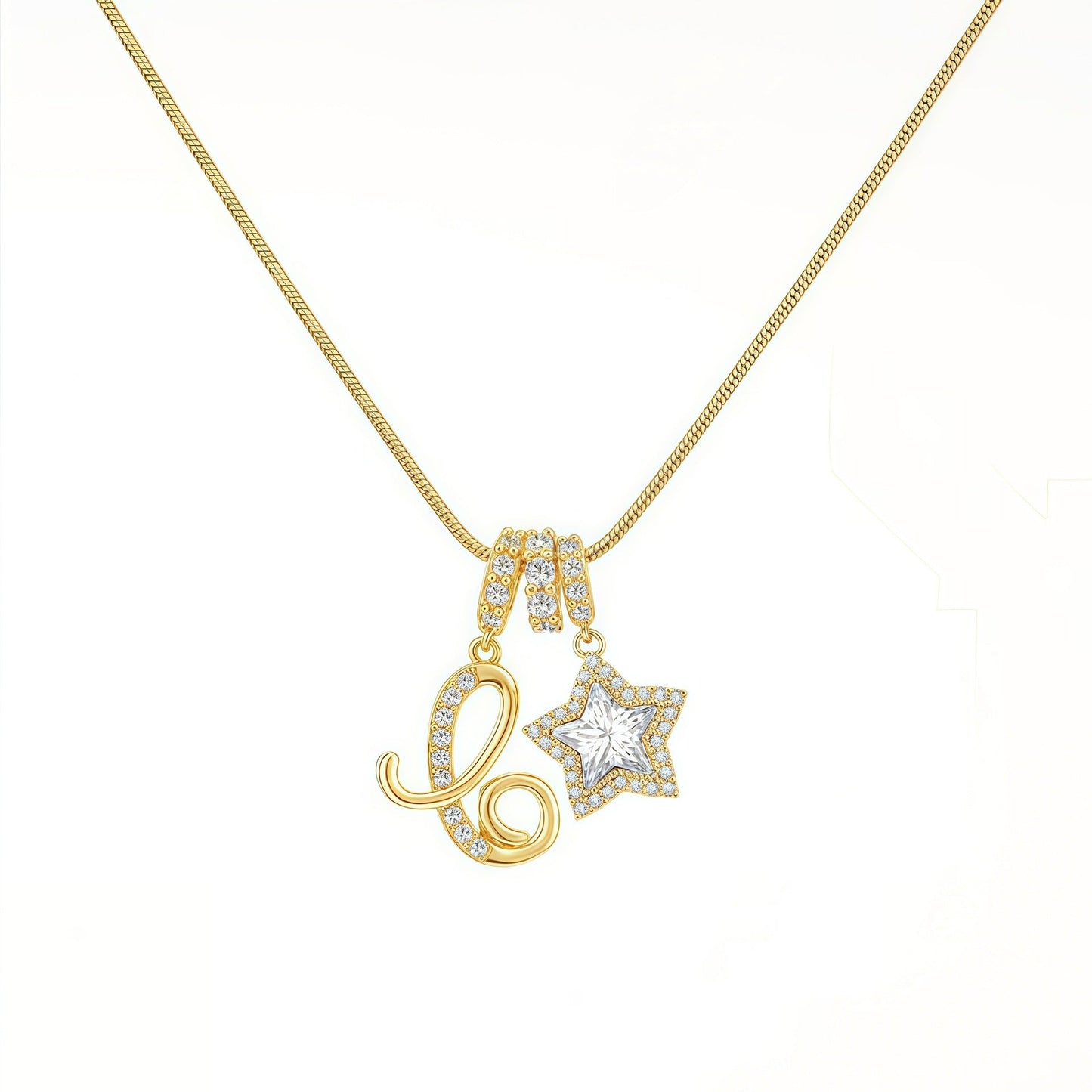 Initial & Star Pendant Necklace ¨C Waterproof & Tarnish-Free