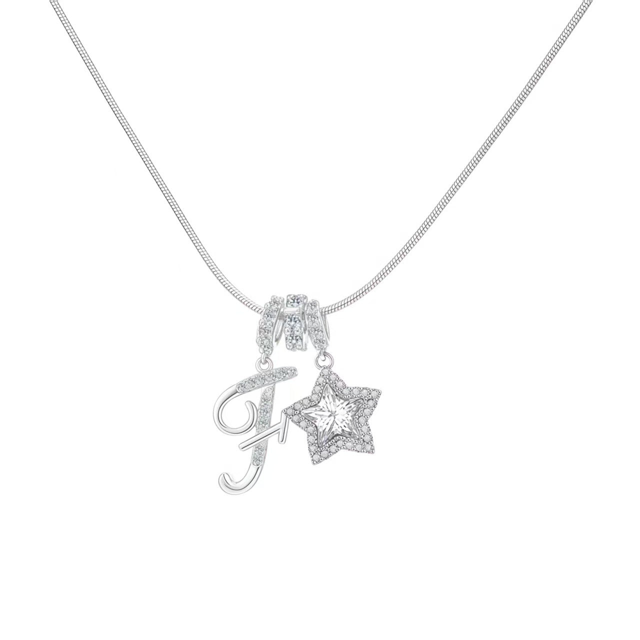 Initial & Star Pendant Necklace ¨C Waterproof & Tarnish-Free