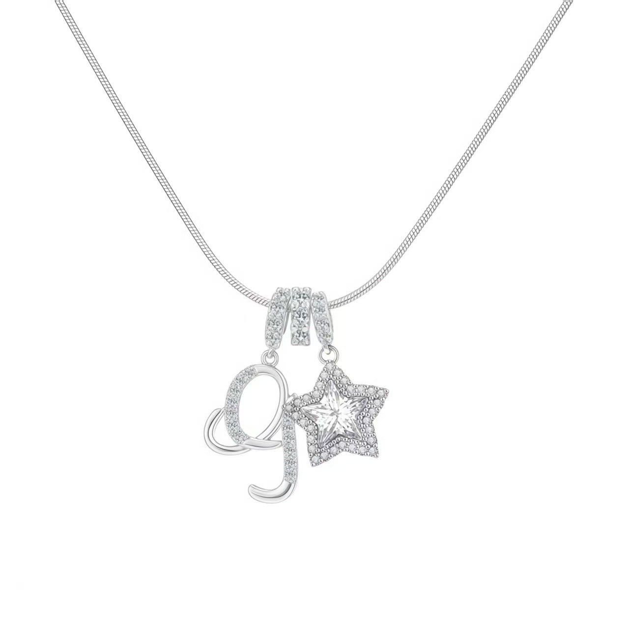 Initial & Star Pendant Necklace ¨C Waterproof & Tarnish-Free