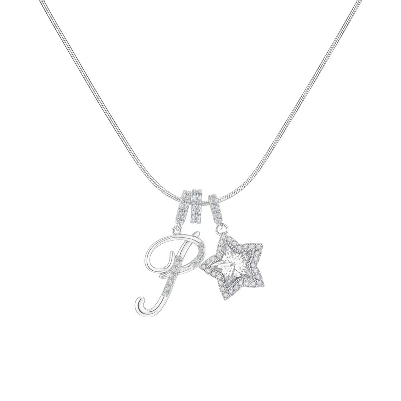 Initial & Star Pendant Necklace ¨C Waterproof & Tarnish-Free