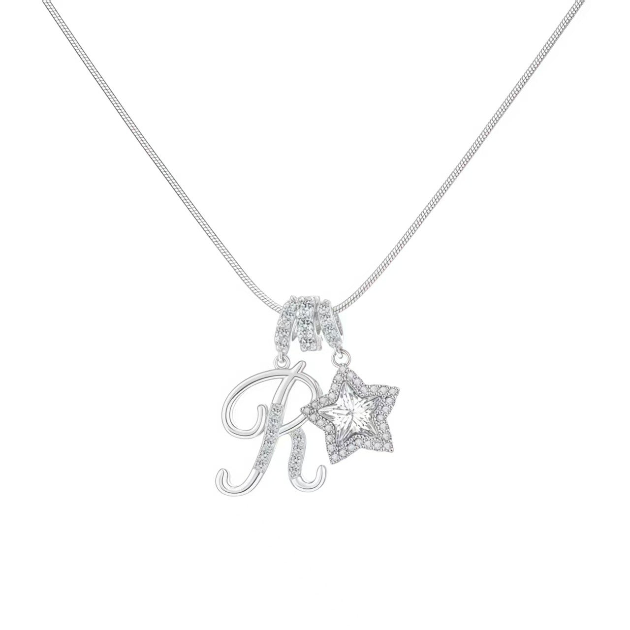 Initial & Star Pendant Necklace ¨C Waterproof & Tarnish-Free