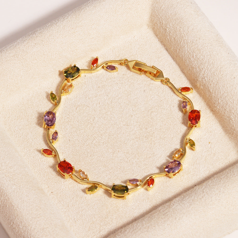 Vintage Jewel-Toned Vine Bracelet