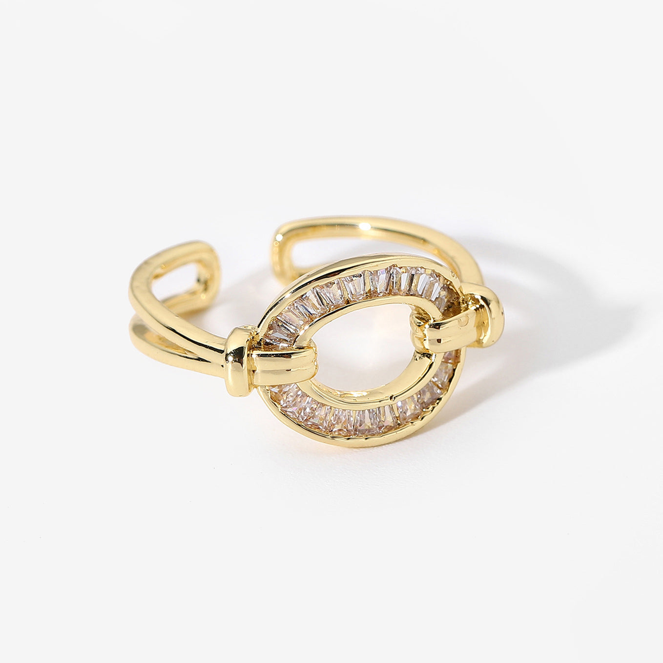14K Gold Plated CZ Stackable Ring